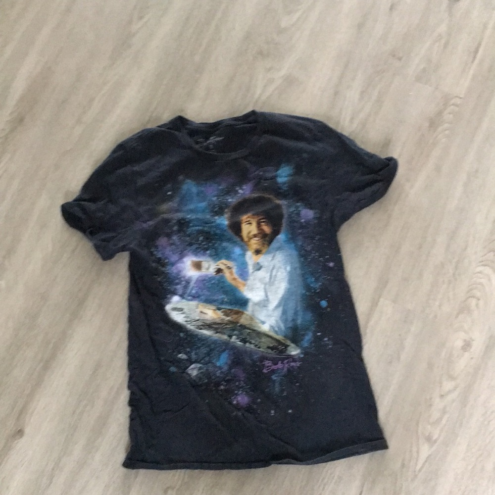 bob ross in space tee